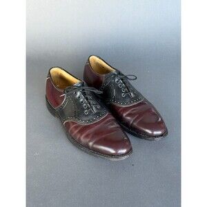 Vintage Johnston & Murphy Aristocraft Saddle Shoes Two-Tone Burgundy Black 10